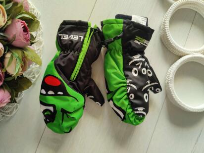 4,5 лет, рост 104,110 Теплые зимние варежки Level краги на молнии до 36 градусов