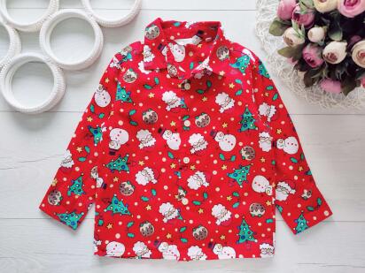 2,3 года, рост 92,98 Новогодняя детская рубашка для мальчика