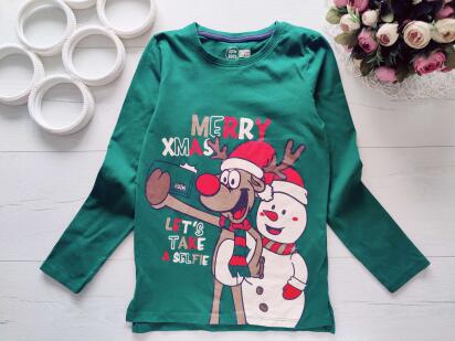 9 лет, рост 134 Красивый новогодний реглан