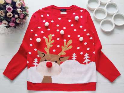 13,14 років, зріст 158,164 Гарний новорічний светр з оленем