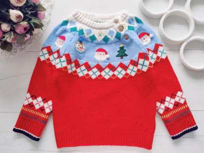 2,3 роки, зріст 98 Новорічний дитячий светр санта
