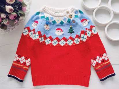 2,3 роки, зріст 98 Новорічний дитячий светр санта