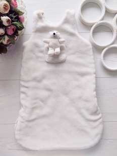 0-3 мес, рост 60 Теплый спальный мешок с мишкой на синтепоне