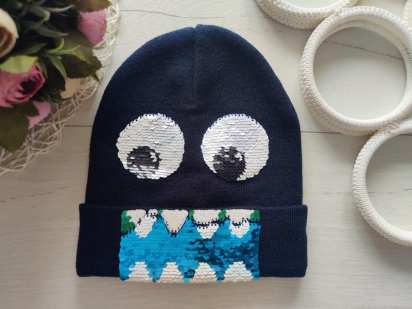 4-8 лет, Прикольная теплая детская шапка для мальчика