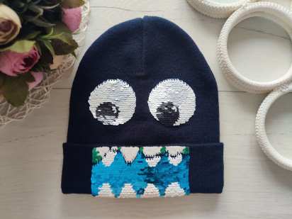 4-8 лет, Прикольная теплая детская шапка для мальчика