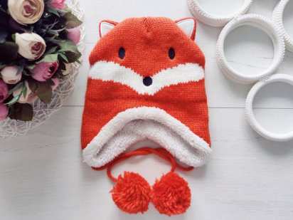 51 см, 2-4 года, Теплая детская зимняя шапка унисекс