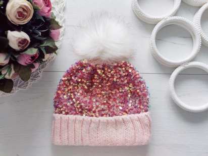 8-12 років, зріст 128-152 Красива в'язана зимова дитяча дитяча шапка