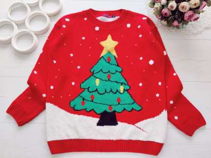 13 років, зріст 158 новорічний светр із ялинкою, музичний із мигалкою