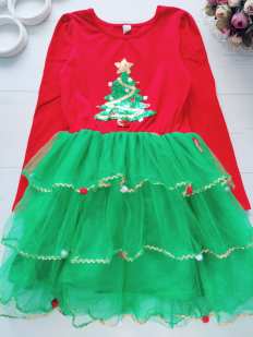 10 років, зріст 140 Новорічна дитяча сукня ялинка