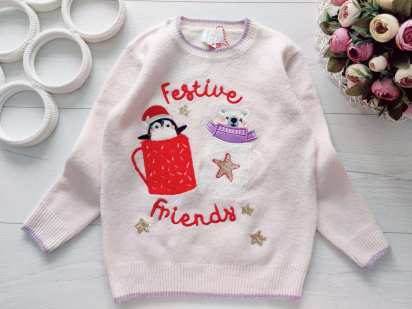 4,5 лет, рост 104,110 Свитер для девочки