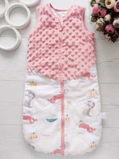 0-6 мес, рост 56-68 Спальный мешок для девочки на синтепоне