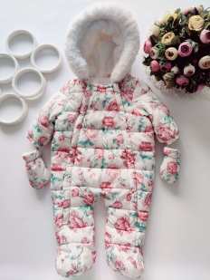 3-6 міс, зріст 68 Теплий комбінезон на синтепоні