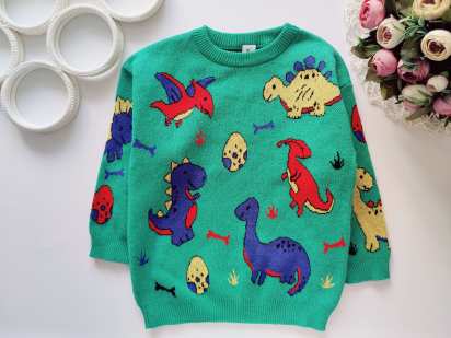 2,3 роки, зріст 92,98 Светр машинної в'язки в динозаврах