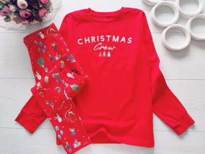 11,12 років, зріст 146,152 Новорічна дитяча складальна піжама