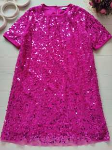 12,13 років, зріст 158 Красиве ошатне плаття для дівчинки в паєтках блискуче