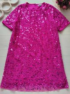 12,13 років, зріст 158 Красиве ошатне плаття для дівчинки в паєтках блискуче