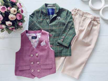 12,18 мес, рост 86 Теплый нарядный детский костюм наборной