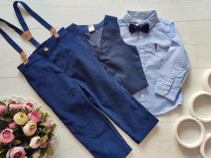 18,24 мес, рост 86,92 Нарядный детский костюм с бабочкой