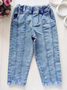 5лет, рост 110 Стретчевые джинсы мом на резинке