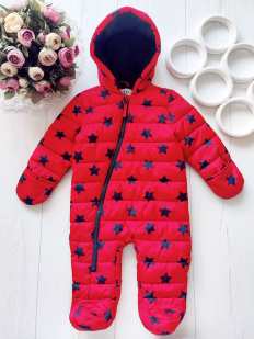 3,6 міс, Демісезонний теплий комбінезон на синтепоні, фліс