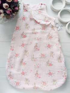 0-6 мес, рост 56-68 Новый детский спальный муслиновый мешок на синтепоне