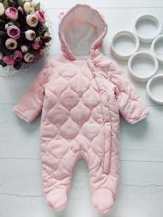0-3 мес, 5,5 кг Демисезонный комбинезон в роддом на синтепоне для девочки