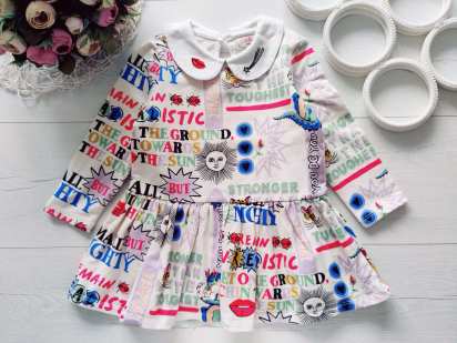 2,3 роки, зріст 92,98 Щільна дитяча сукня з рукавами