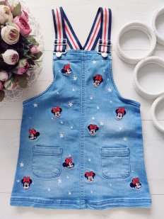 4 года, рост 104 Джинсовый сарафан с микки