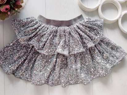 1,2 года, рост 80,92 Блестящая детская юбка в пайетках