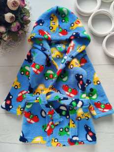 18,24 мес, рост 86,92 Халат в машинках