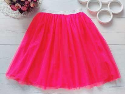 12-13 лет, рост 145-148 Розовая юбка фатин