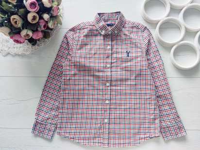 6,7 лет, рост 122 Красивая рубашка в клетку
