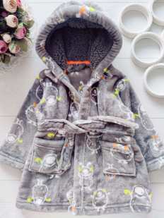 12,18 мес, рост 80,86 Теплый детский махровый халат