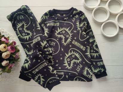 6,7 лет, рост 116,122 Теплая махровая пижама для мальчика