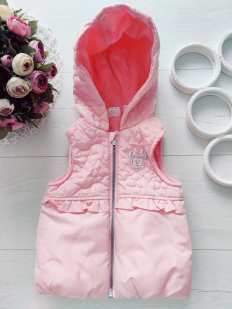 12,18 міс, зріст 80,86 Ніжно рожева жилетка на синтепоні демі