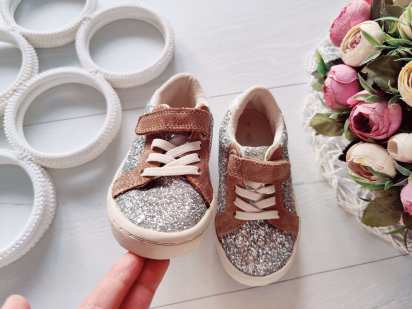 24 (15,5 см) Кеды на липучках блестящие