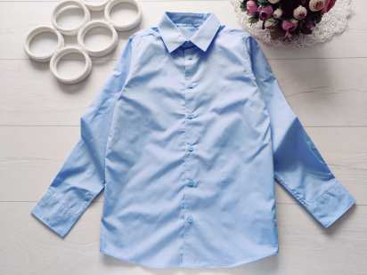 11,12 років, Нова дитяча блакитна сорочка з довгим рукавом