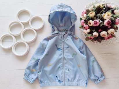 12,18 мес, рост 86 Ветровка в динозаврах