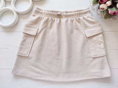 11 лет, рост 146 Трикотажная юбка с накладными карманами детская