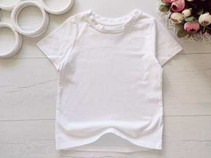 5 років, зріст 110 Біла однотонна дитяча футболка