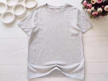 11,12 років, зріст 146,152 Нова однотонна сіра футболка