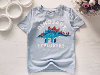 4,6 лет, рост 110,116 Футболка для мальчика с динозавром