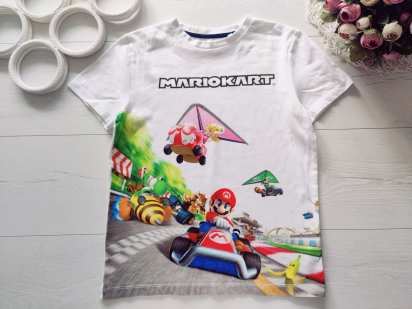 10 лет, рост 140 Футболка для мальчика супер Марио