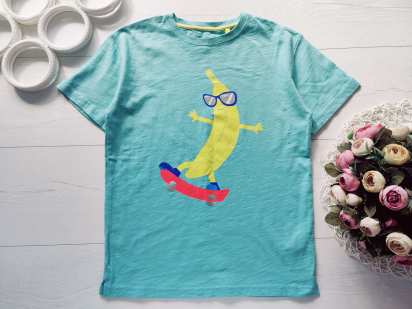 8,9 лет, рост 134 Крутая футболка с банан