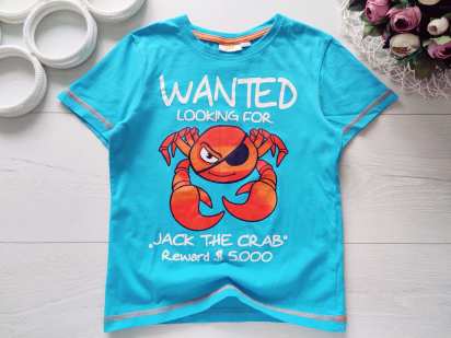 5,6 лет, рост 110,116 Футболка с крабом