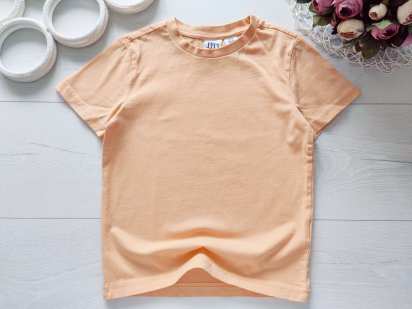 7,8 лет, рост 122,128 Персиковая футболка