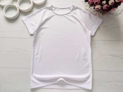 9,10 лет, рост 134,140 Белая спортивная детская футболка