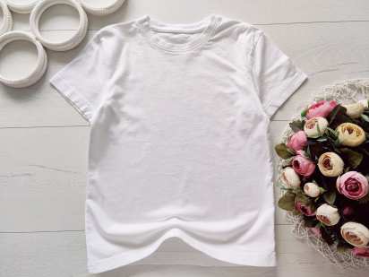 6,7 лет, рост 116,122 Белая однотонная футболка