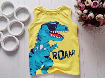 7 років, зріст 122 Красива яскрава майка з динозавром