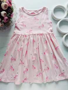 4,5 лет, рост 110 Летний трикотажный детский сарафан с пони
